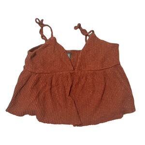 Wild Fable Cropped Babydoll Ribbed Halter Top Size M